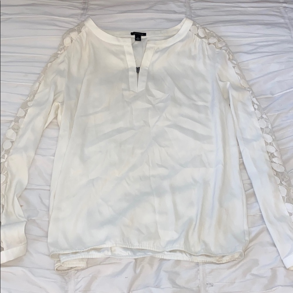 Cream White Ann Taylor Long Sleeve Blouse - Picture 1 of 4